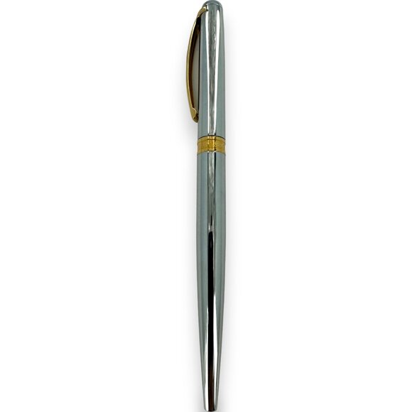 Tiffany & Co Two tone T-Clip Ballpoint Pen Chrome Steel Gold Plated - Picture 2 of 4